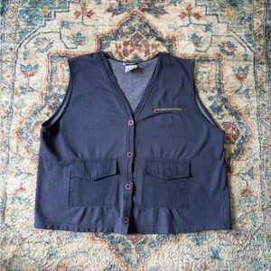 Vintage Par Kates Multi Pocket Button-up Light Vest Size XL